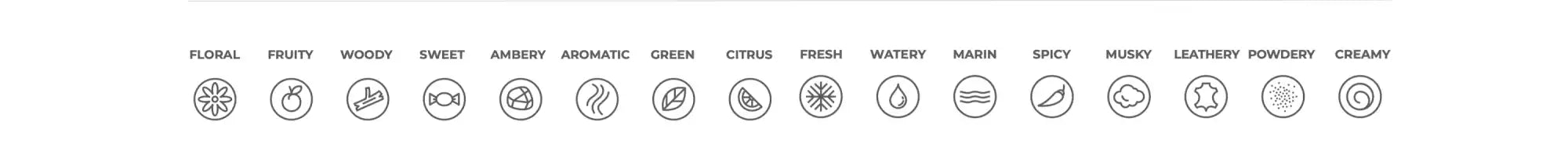 Row of circular weather icons showing different meteorological symbols and conditions.